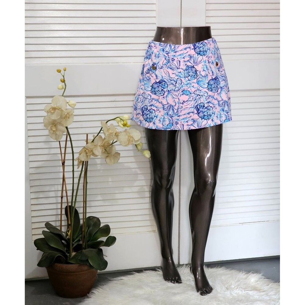 Lilly Pulitzer Women's Madison Blue & Pink Floral Skort Size S 079 - Picture 1 of 16